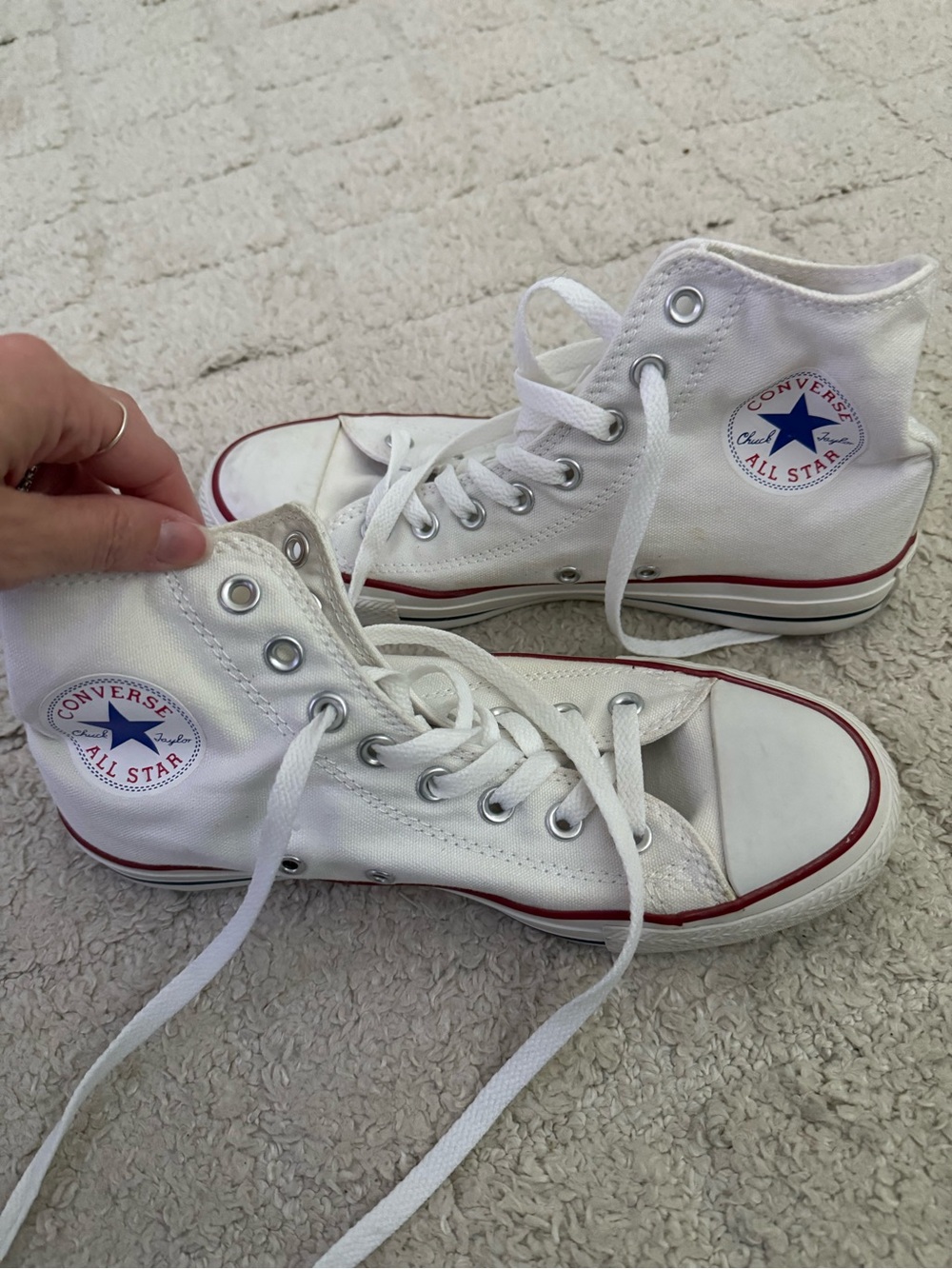 Converse white high top sneakers